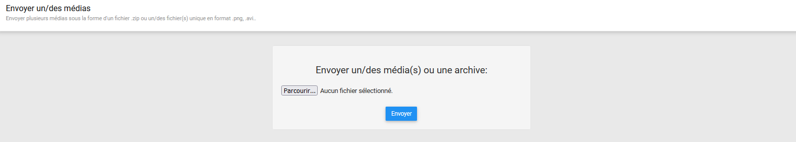 Panel animateur de PicturWall, page gestion des fichiers animateur.