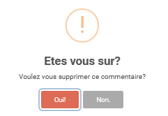 Panel animateur de PicturWall, page gestion des commentaires, supprimer un commentaire.