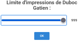 Panel animateur de PicturWall, page gestion des impressions, limite d'impression par utilisateur - MAX