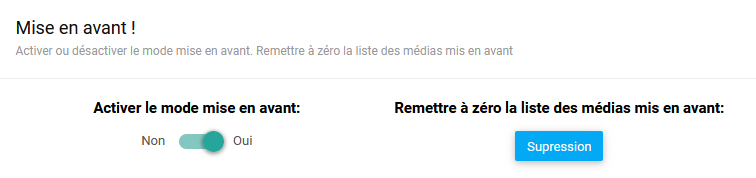 Gestion des médias: Médias mis en avant.