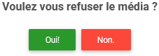 Panel animateur de PicturWall, page gestion des médias, modification d'un média, refuser le média.