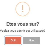 Panel animateur de PicturWall, page gestion des utilisateurs, bannir un utilisateur