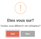 Panel animateur de PicturWall, page gestion des utilisateurs, débannir un utilisateur