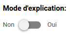 Paramètre: mode d'explication.