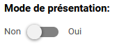 Paramètre: mode de présentation.