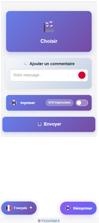 Envoyer un/des médias sur PicturWall.